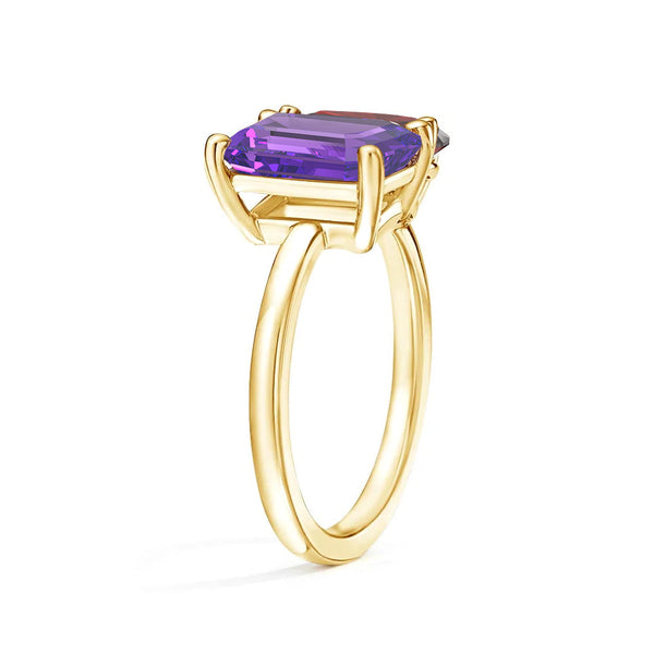Toi et Moi Personalized Amethyst Birthstone Anniversary Ring