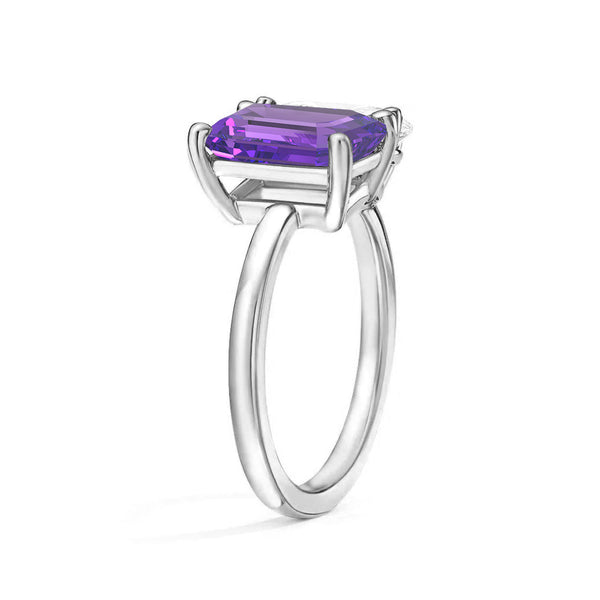 Toi et Moi Personalized Amethyst Birthstone Anniversary Ring