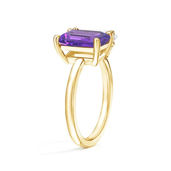 Toi et Moi Personalized Amethyst Birthstone Anniversary Ring