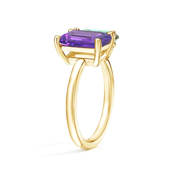 Toi et Moi Personalized Amethyst Birthstone Anniversary Ring