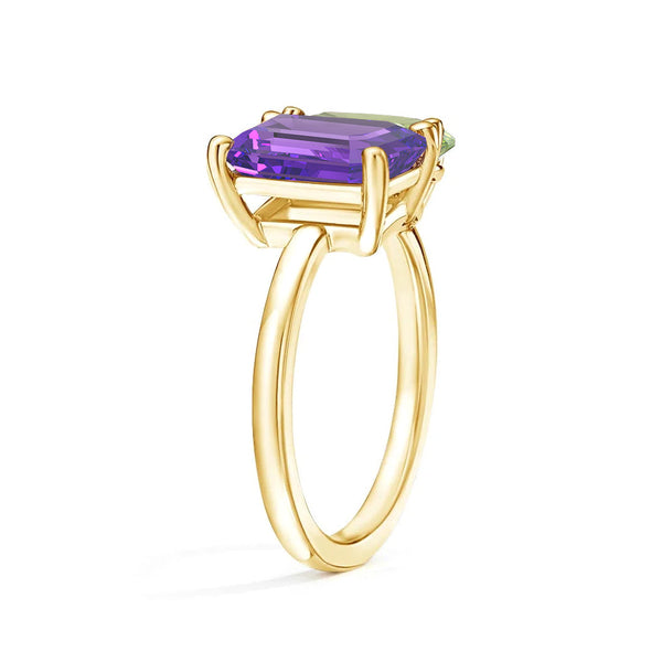 Toi et Moi Personalized Amethyst Birthstone Anniversary Ring