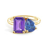 Toi et Moi Personalized Amethyst Birthstone Anniversary Ring