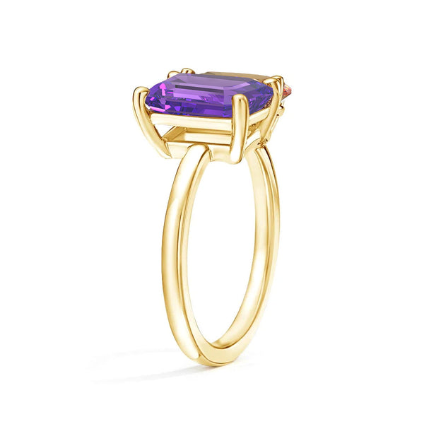 Toi et Moi Personalized Amethyst Birthstone Anniversary Ring