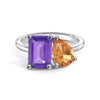 Toi et Moi Personalized Amethyst Birthstone Anniversary Ring