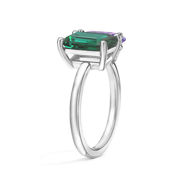 Toi et Moi Personalized Emerald Birthstone Anniversary Ring