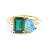 Toi et Moi Personalized Emerald Birthstone Anniversary Ring