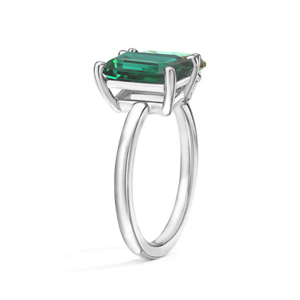 Toi et Moi Personalized Emerald Birthstone Anniversary Ring