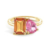 Toi et Moi Personalized Citrine Birthstone Anniversary Ring