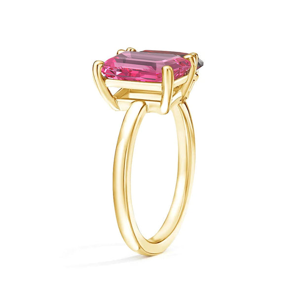 Toi et Moi Personalized Pink Tourmaline Birthstone Anniversary Ring