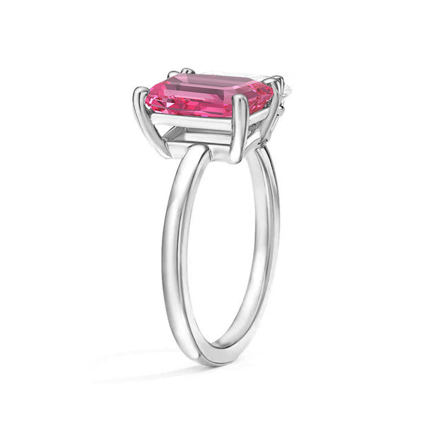 Toi et Moi Personalized Pink Tourmaline Birthstone Anniversary Ring