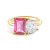 Toi et Moi Personalized Pink Tourmaline Birthstone Anniversary Ring