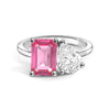 Toi et Moi Personalized Pink Tourmaline Birthstone Anniversary Ring