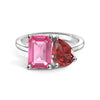 Toi et Moi Personalized Pink Tourmaline Birthstone Anniversary Ring