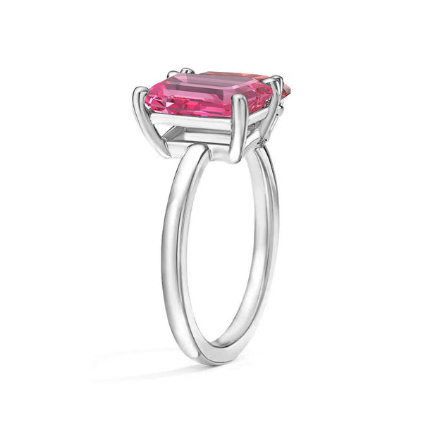 Toi et Moi Personalized Pink Tourmaline Birthstone Anniversary Ring