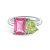 Toi et Moi Personalized Pink Tourmaline Birthstone Anniversary Ring