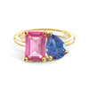 Toi et Moi Personalized Pink Tourmaline Birthstone Anniversary Ring