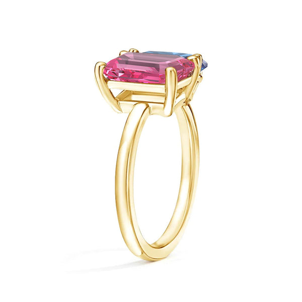 Toi et Moi Personalized Pink Tourmaline Birthstone Anniversary Ring