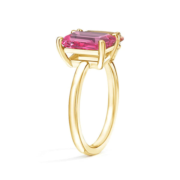 Toi et Moi Personalized Pink Tourmaline Birthstone Anniversary Ring
