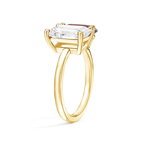 Toi et Moi Personalized White Sapphire Birthstone Anniversary Ring