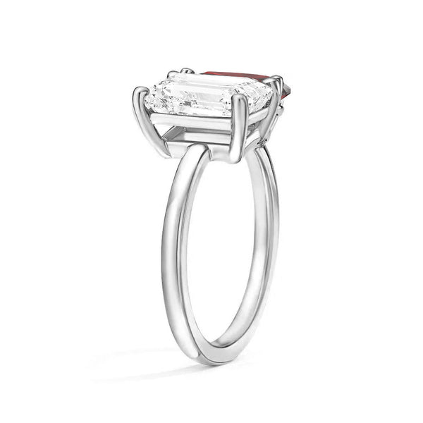 Toi et Moi Personalized White Sapphire Birthstone Anniversary Ring