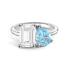 Toi et Moi Personalized White Sapphire Birthstone Anniversary Ring
