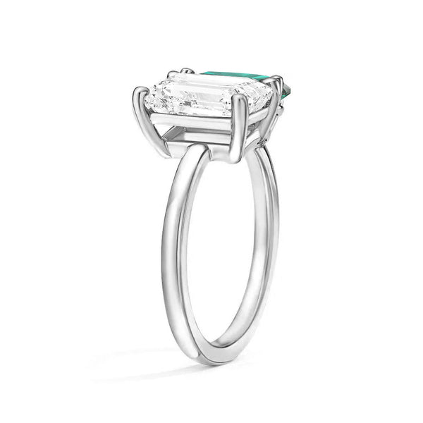 Toi et Moi Personalized White Sapphire Birthstone Anniversary Ring