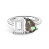 Toi et Moi Personalized White Sapphire Birthstone Anniversary Ring