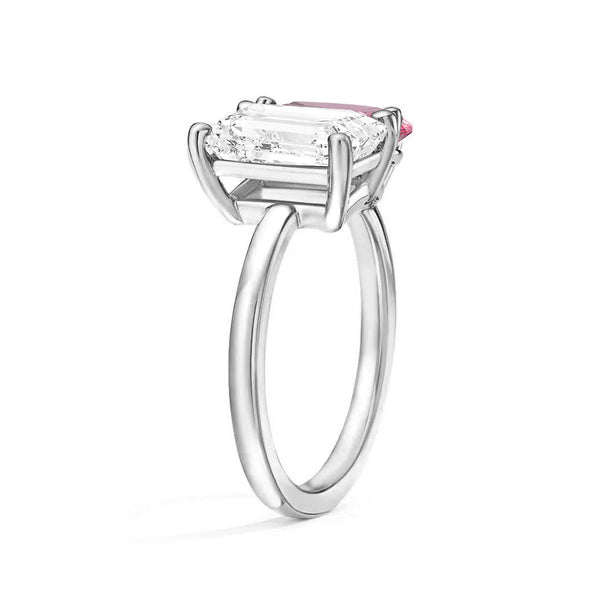 Toi et Moi Personalized White Sapphire Birthstone Anniversary Ring