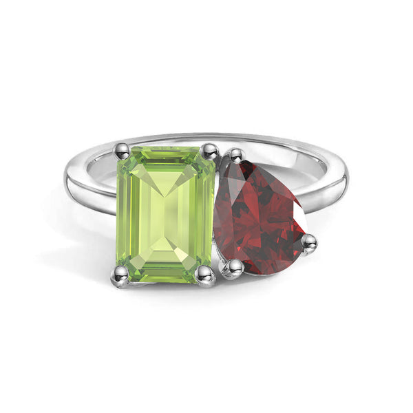 Toi et Moi Personalized Peridot Birthstone Anniversary Ring