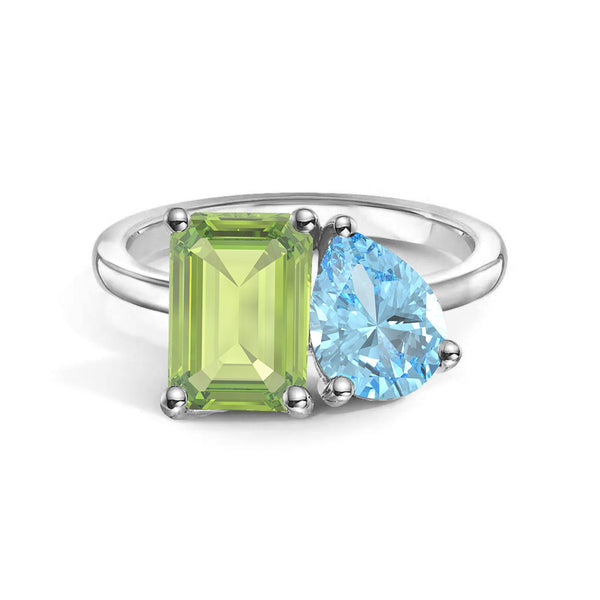 Toi et Moi Personalized Peridot Birthstone Anniversary Ring