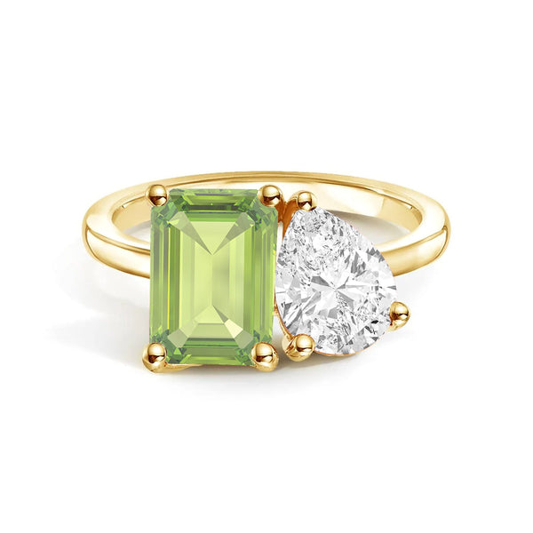 Toi et Moi Personalized Peridot Birthstone Anniversary Ring