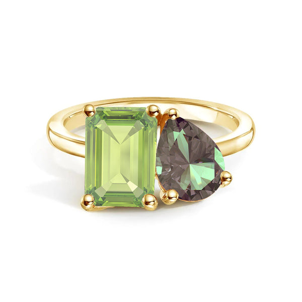 Toi et Moi Personalized Peridot Birthstone Anniversary Ring