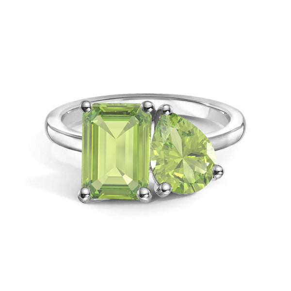Toi et Moi Personalized Peridot Birthstone Anniversary Ring