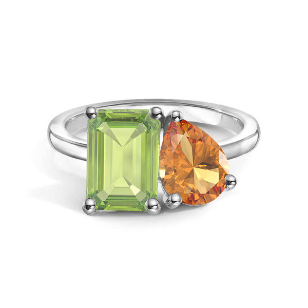 Toi et Moi Personalized Peridot Birthstone Anniversary Ring