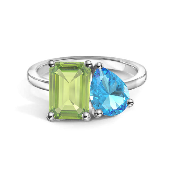 Toi et Moi Personalized Peridot Birthstone Anniversary Ring