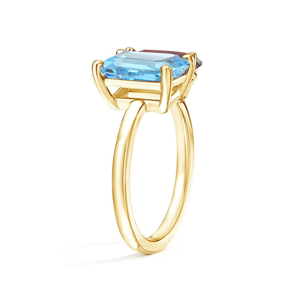 Toi et Moi Personalized Aquamarine Birthstone Anniversary Ring