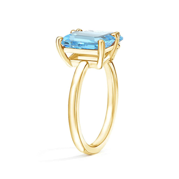 Toi et Moi Personalized Aquamarine Birthstone Anniversary Ring