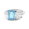 Toi et Moi Personalized Aquamarine Birthstone Anniversary Ring