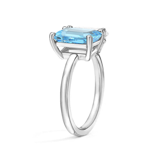 Toi et Moi Personalized Aquamarine Birthstone Anniversary Ring