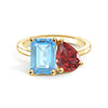 Toi et Moi Personalized Aquamarine Birthstone Anniversary Ring