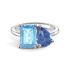 Toi et Moi Personalized Aquamarine Birthstone Anniversary Ring