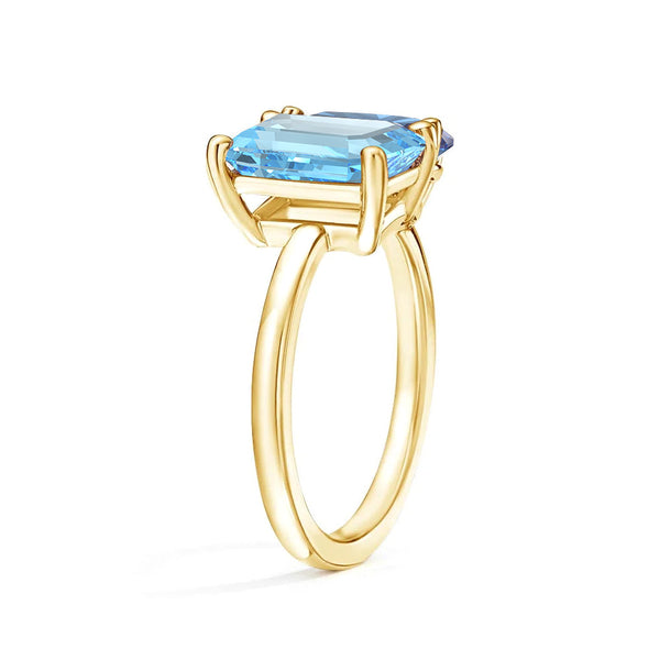 Toi et Moi Personalized Aquamarine Birthstone Anniversary Ring