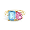 Toi et Moi Personalized Aquamarine Birthstone Anniversary Ring
