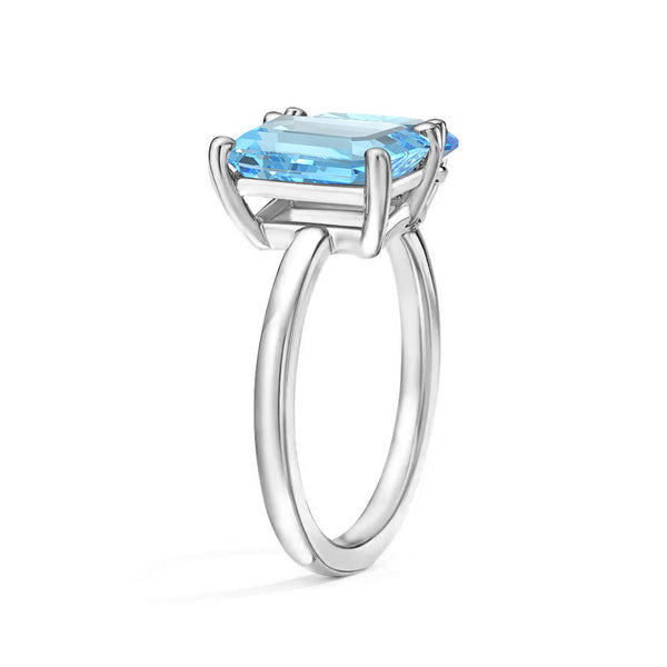 Toi et Moi Personalized Aquamarine Birthstone Anniversary Ring