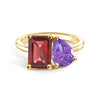 Toi et Moi Personalized Ruby Birthstone Anniversary Ring