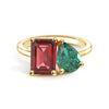 Toi et Moi Personalized Ruby Birthstone Anniversary Ring