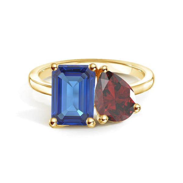 Toi et Moi Personalized Sapphire Birthstone Anniversary Ring