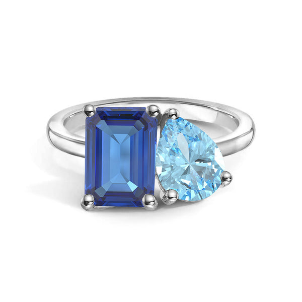 Toi et Moi Personalized Sapphire Birthstone Anniversary Ring