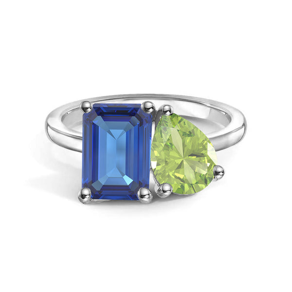 Toi et Moi Personalized Sapphire Birthstone Anniversary Ring