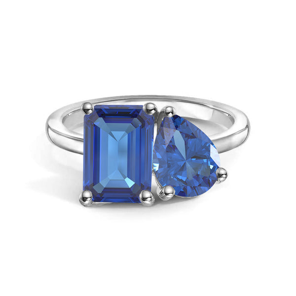 Toi et Moi Personalized Sapphire Birthstone Anniversary Ring
